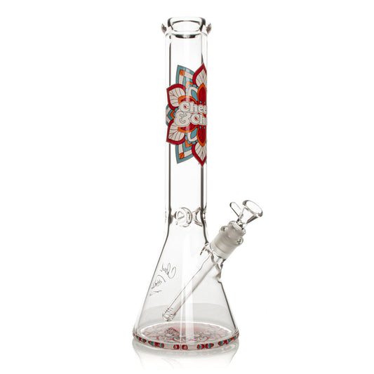15" 7mm Thick Mandala Glow-in-the-Dark Water Pipe