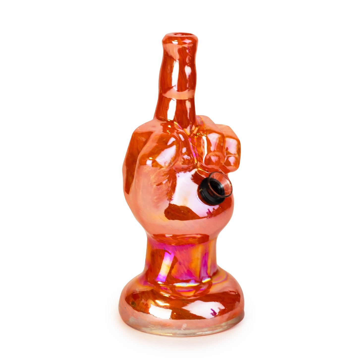 8" Platinum Metallic Flippin' the Bird Water Pipe