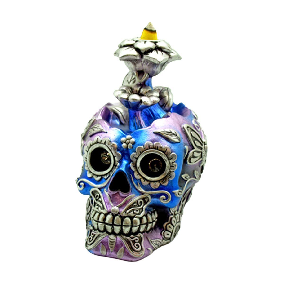 Metallic Skull Backflow Incense Burner