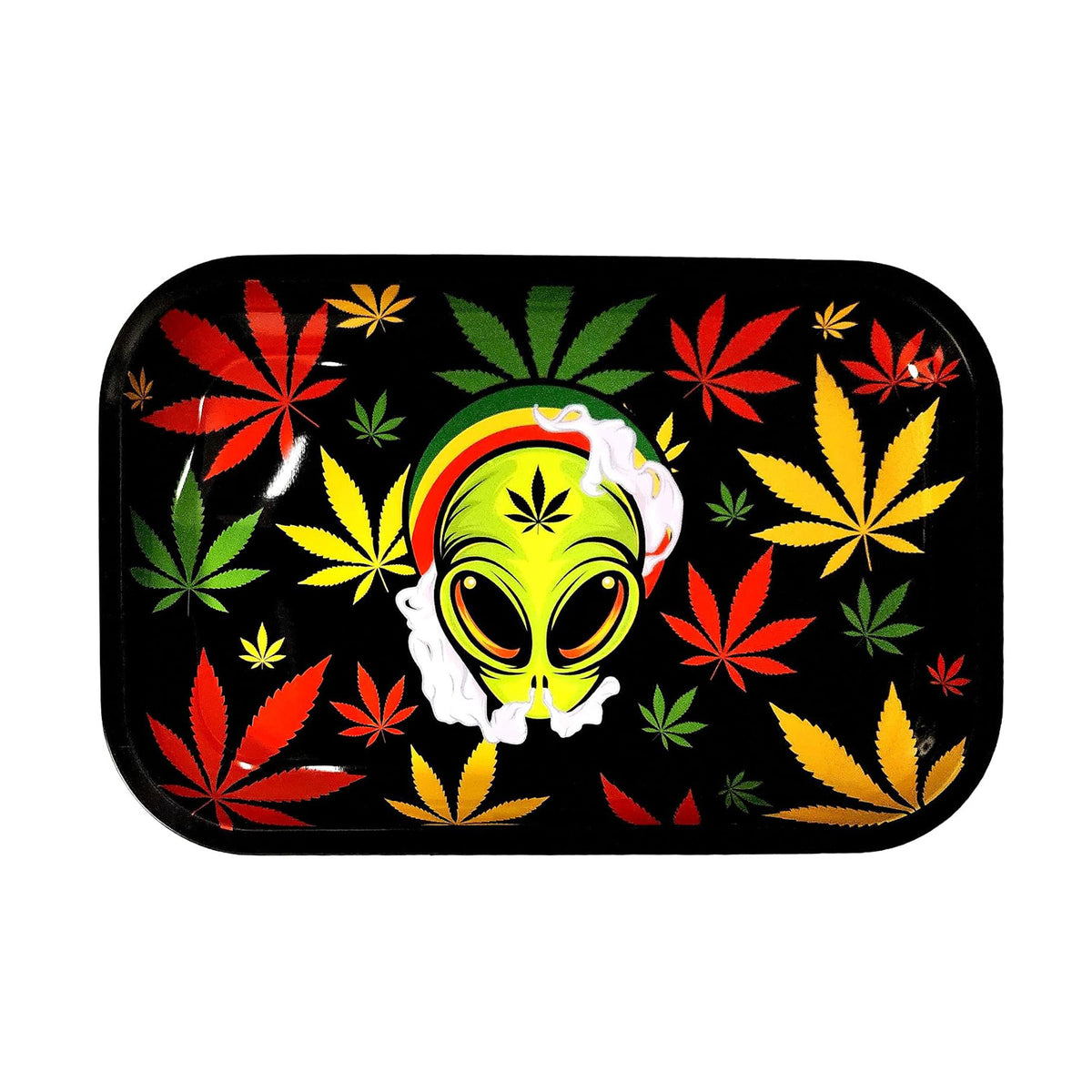 Rasta Alien Rolling Tray