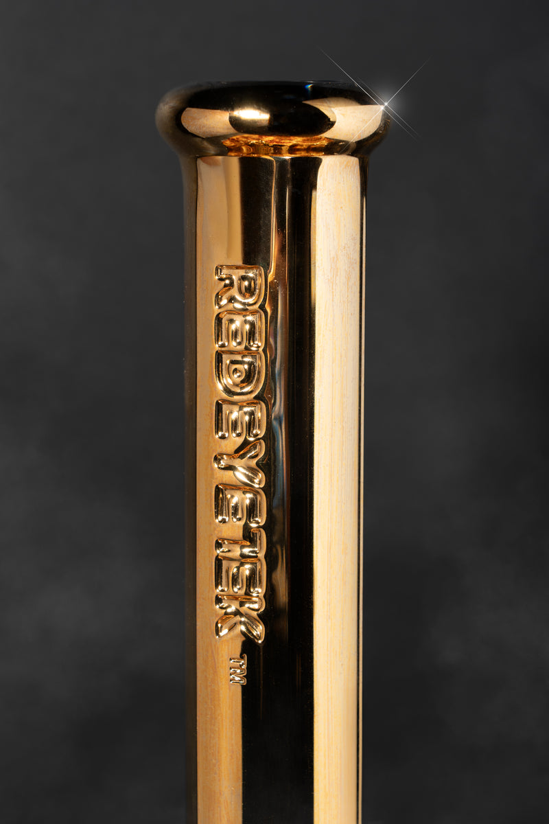 18" 24K Gold Terminator Hex Tube Water Pipe
