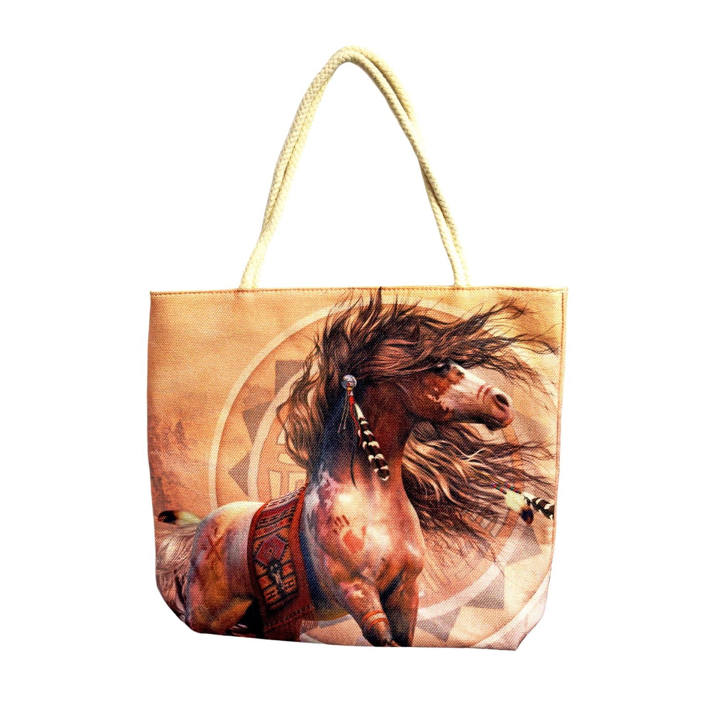 Spirit Warrior Techno Jute Tote Bag