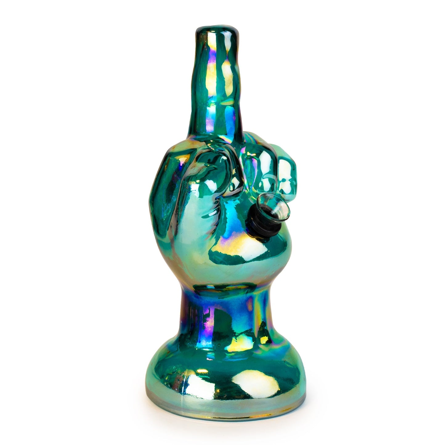8" Platinum Metallic Flippin' the Bird Water Pipe