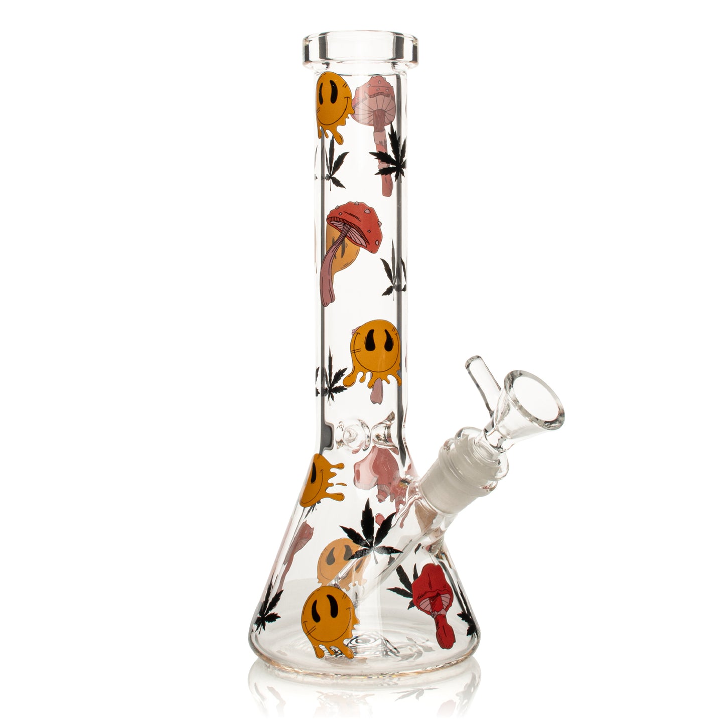 10" Smiley Shrooms Water Pipe