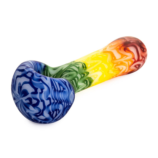 4.5" Frosted Rainbow Spoon Hand Pipe