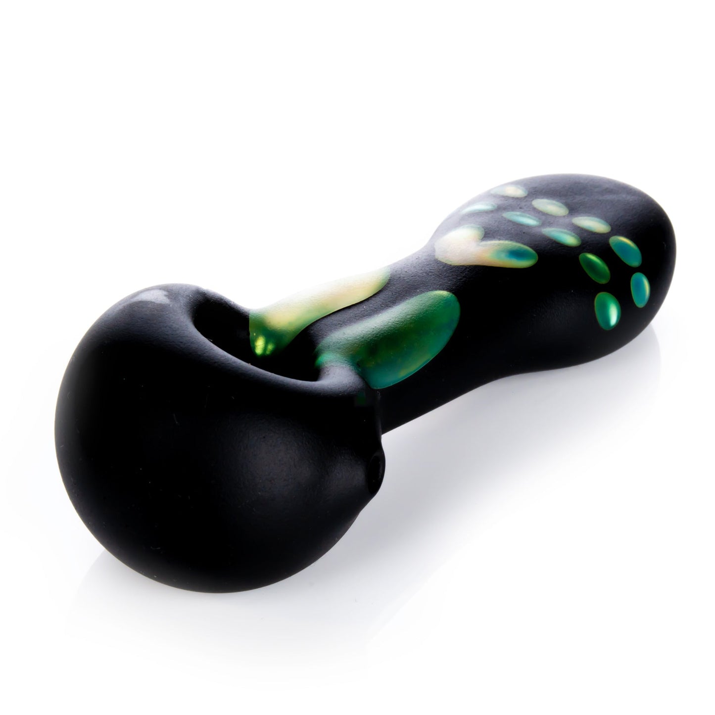 4.5" Frosted Black Skull Spoon Hand Pipe