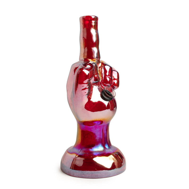 10" Platinum Metallic Flippin' The Bird Water Pipe