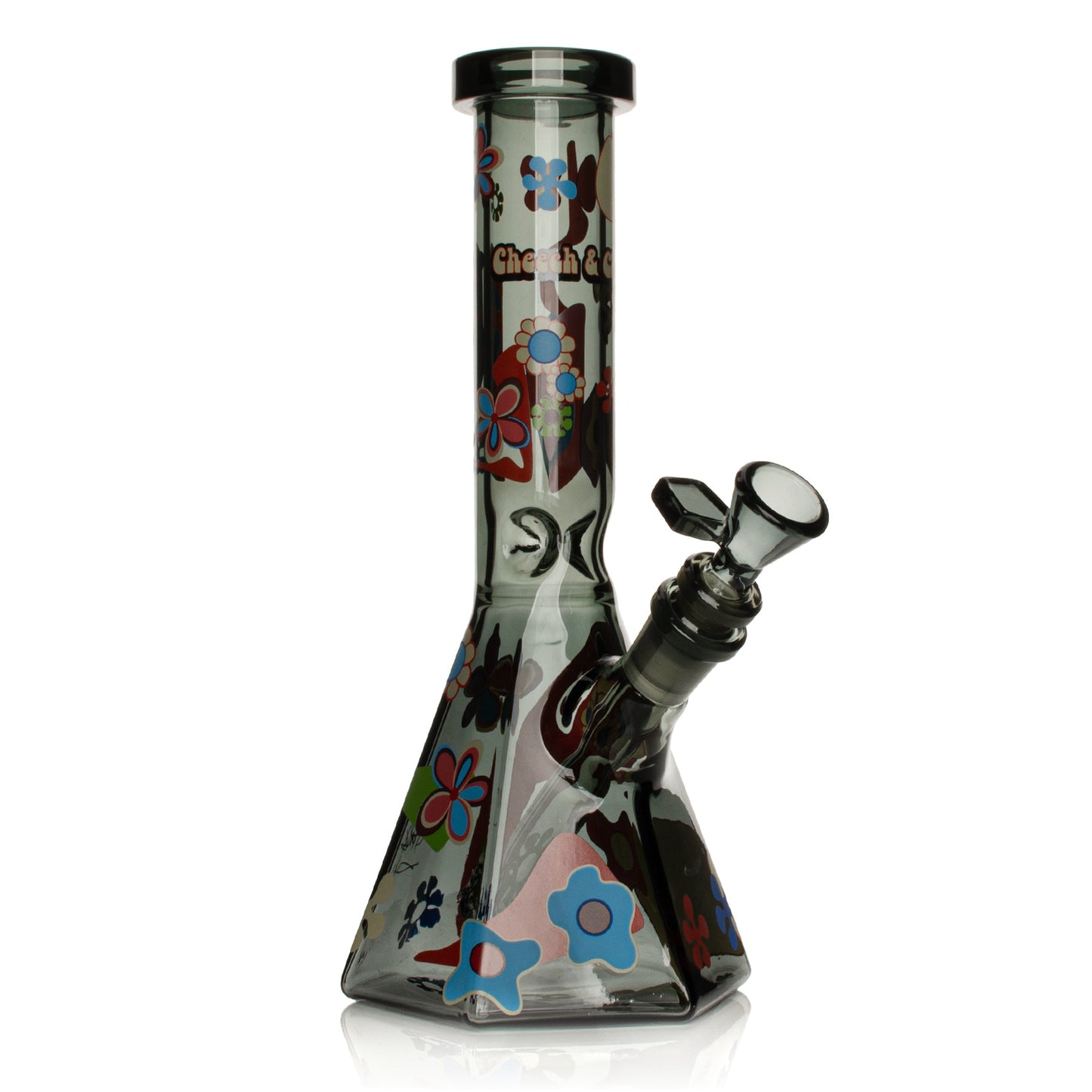 10" Power to the Flower Hex Beaker Base Water Pipe