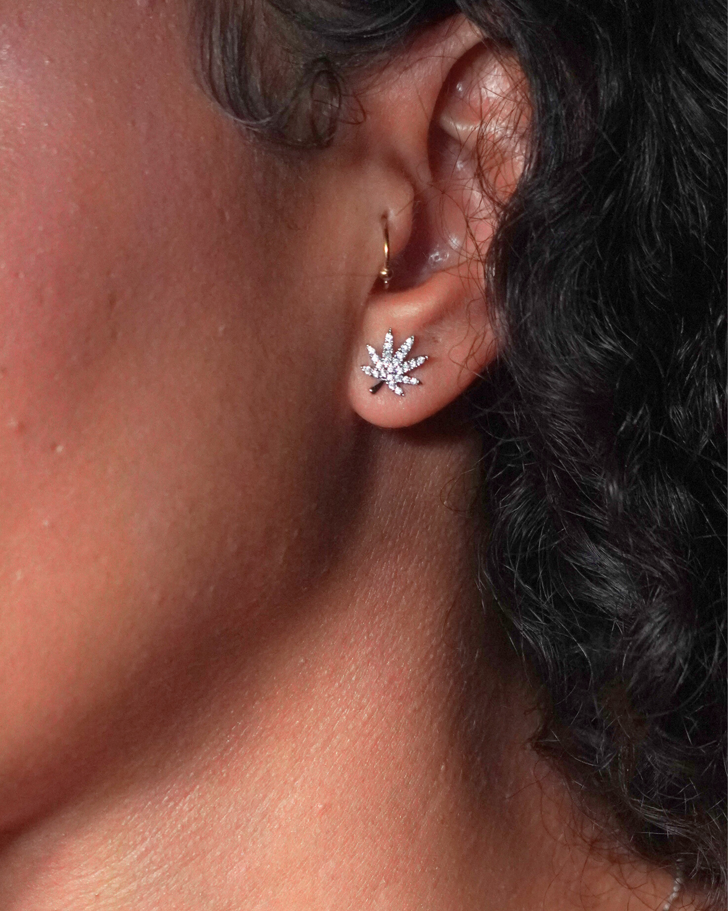Silver Cannabis Leaf Earrings