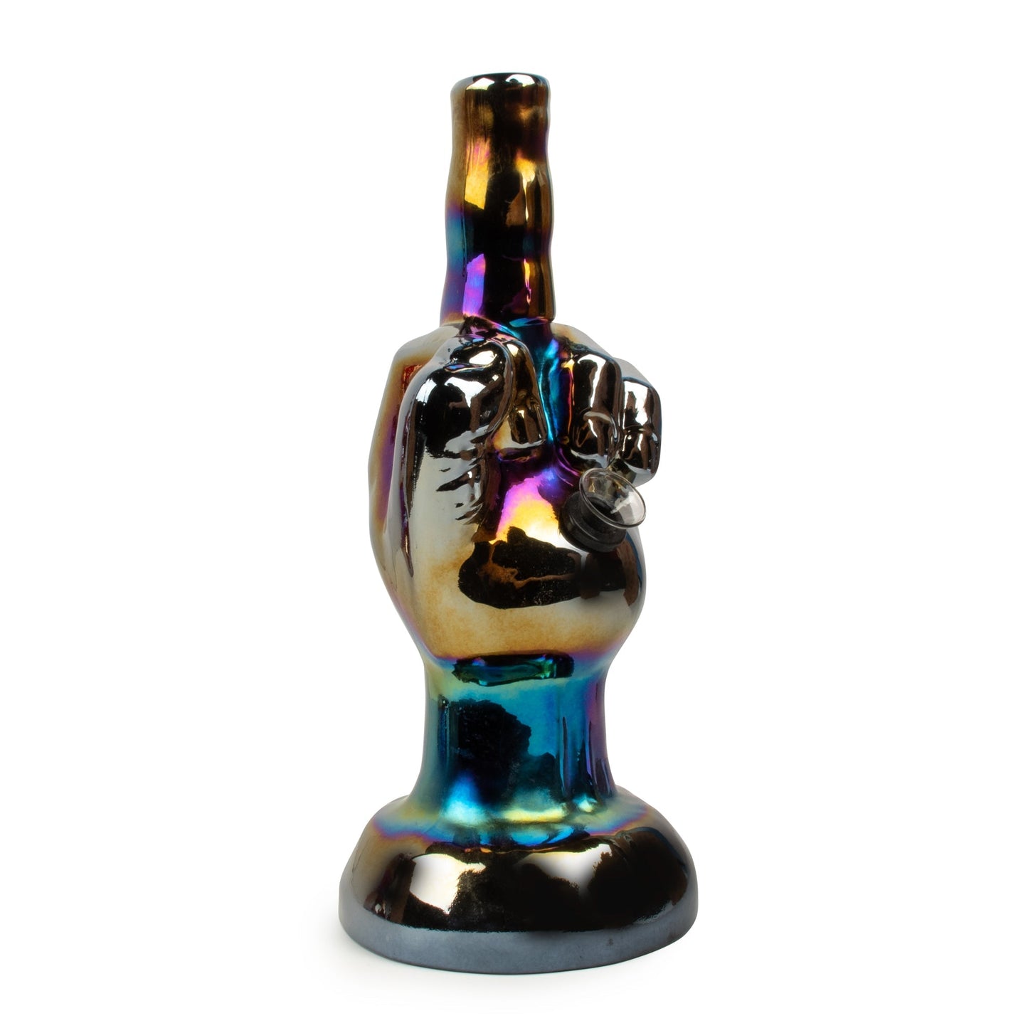 10" Platinum Metallic Flippin' The Bird Water Pipe