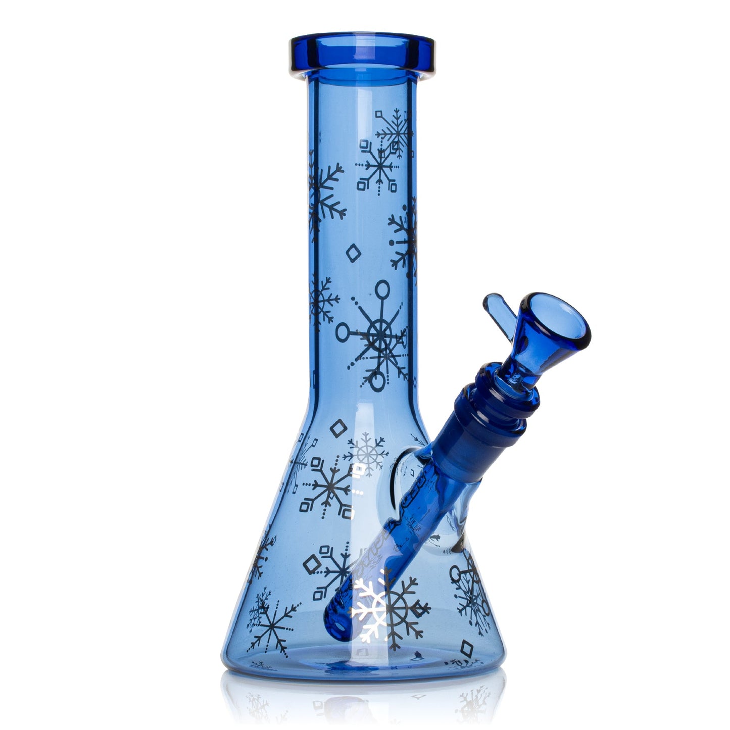 8.5" Sapphire Blue Winter Wonderland Beaker Base Water Pipe