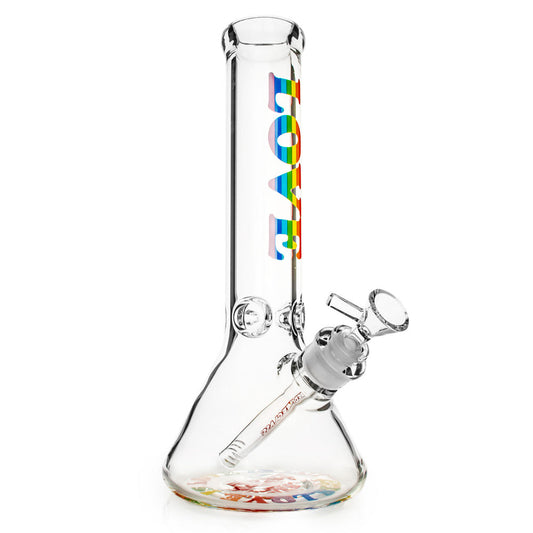 12" 7mm Thick Rainbow Love Beaker Base Water Pipe