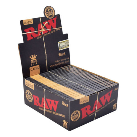 Black King Size Slim Rolling Papers (Display of 50)