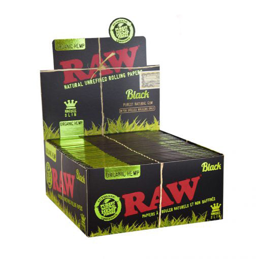 Black Organic King Size Slim Rolling Papers (Display of 50)