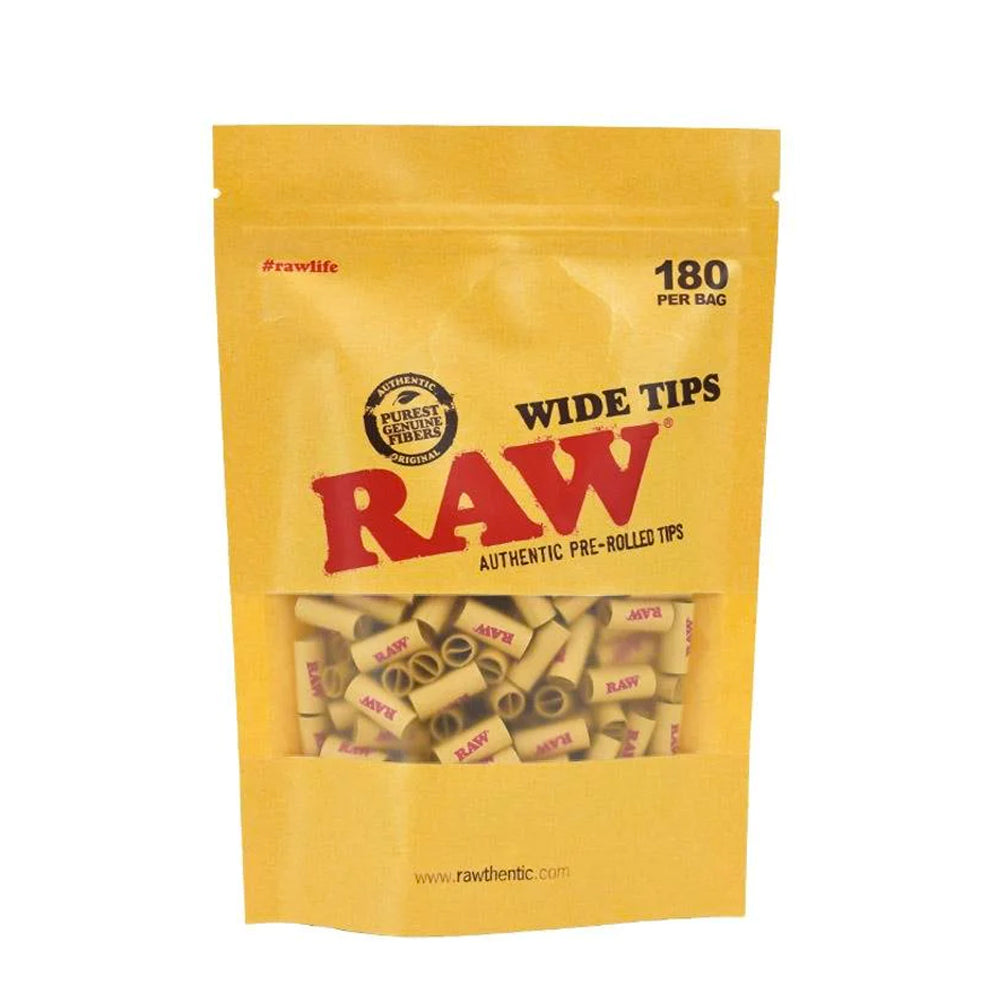 Pre-Rolled Wide Unbleached Rolling Tips (Pack of 180)