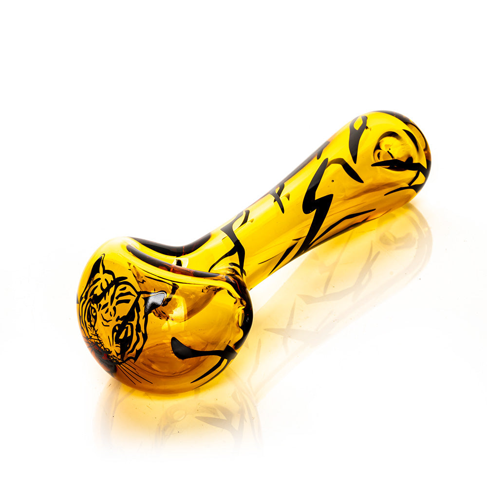 4.5" Honey Gold Tiger Spoon Hand Pipe