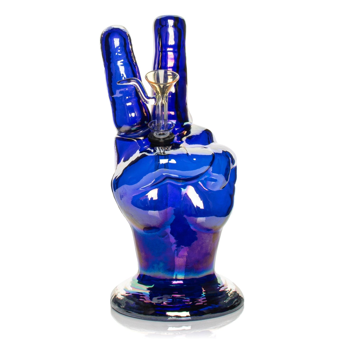 10" Platinum Metallic Peace Sign Water Pipe