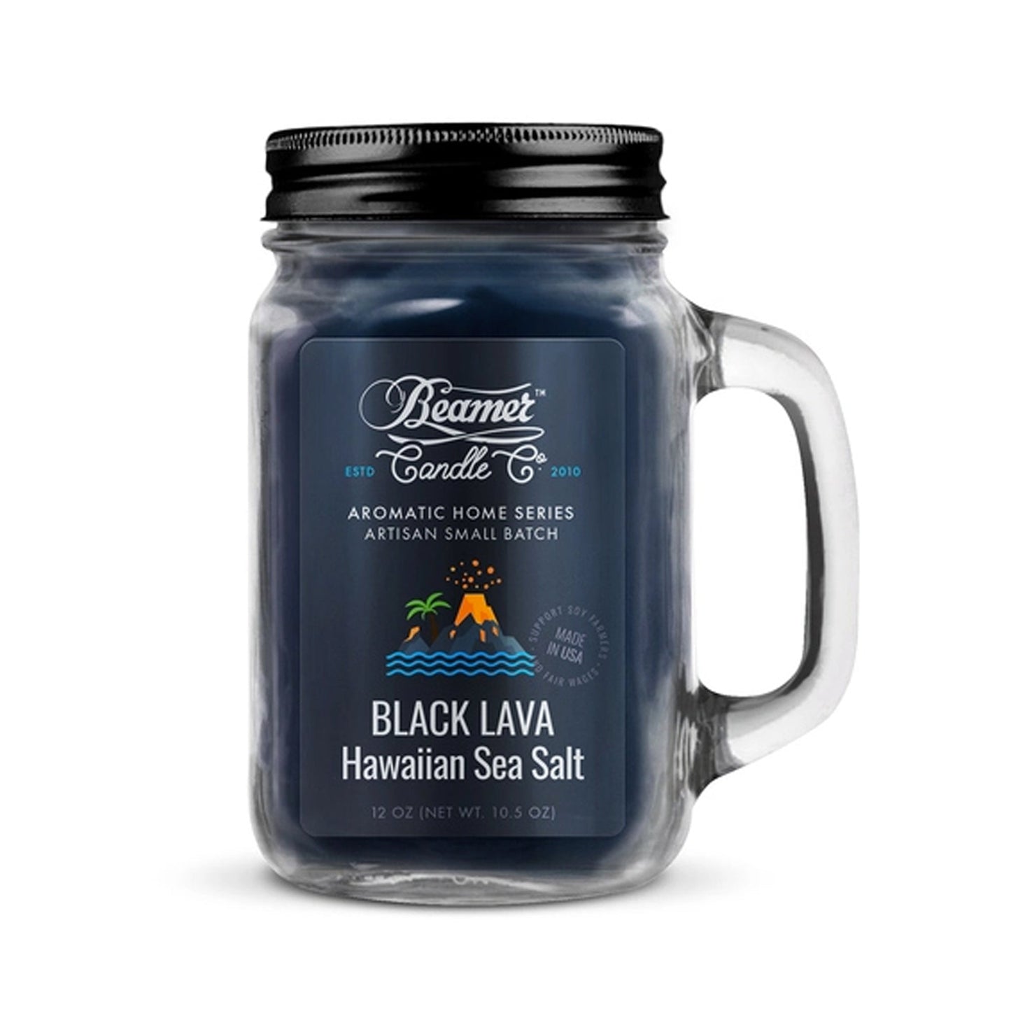 12oz Black Lava Hawaiian Sea Salt Candle