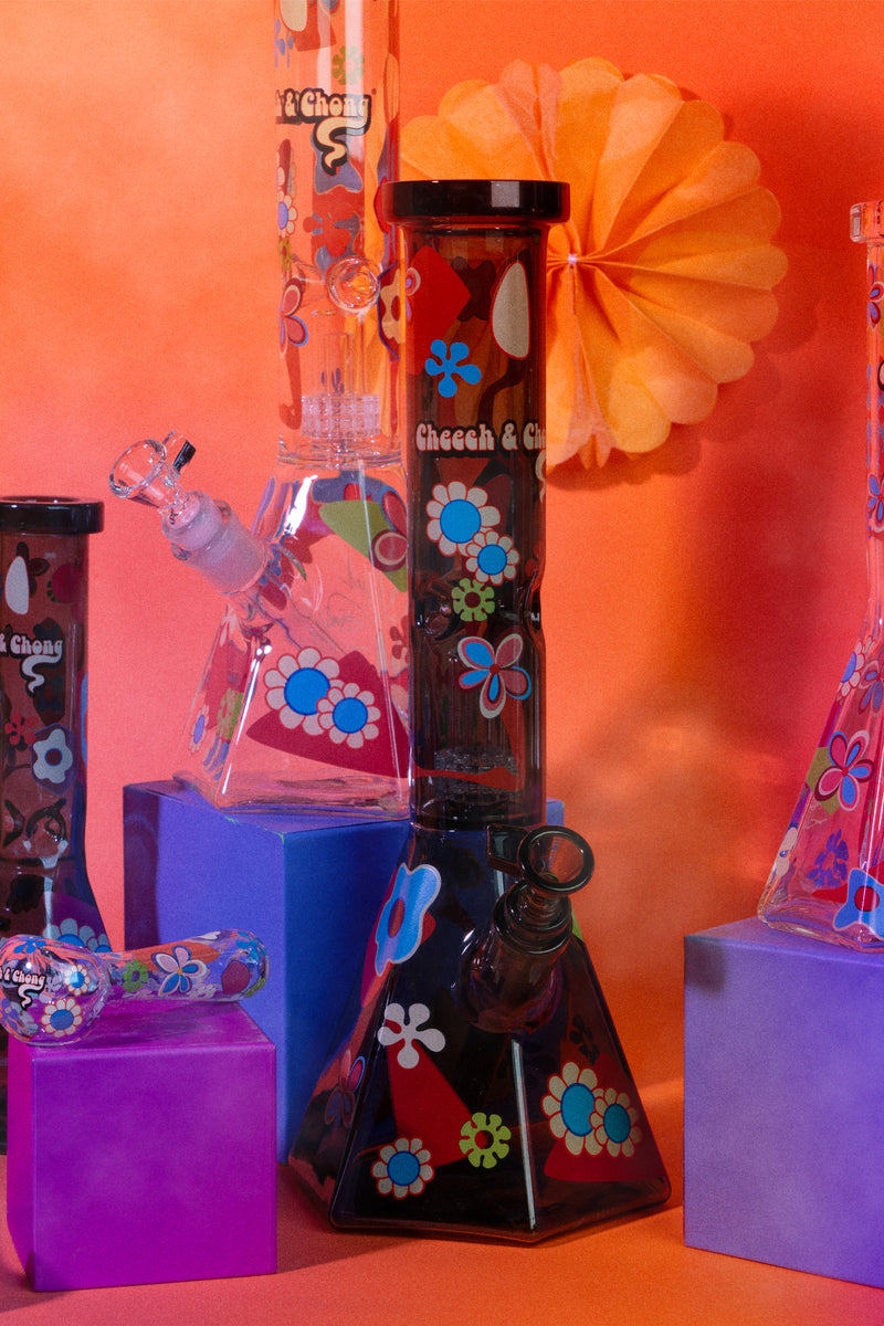 15" Power to the Flower Dual Chamber Hex Beaker Base Water Pipe