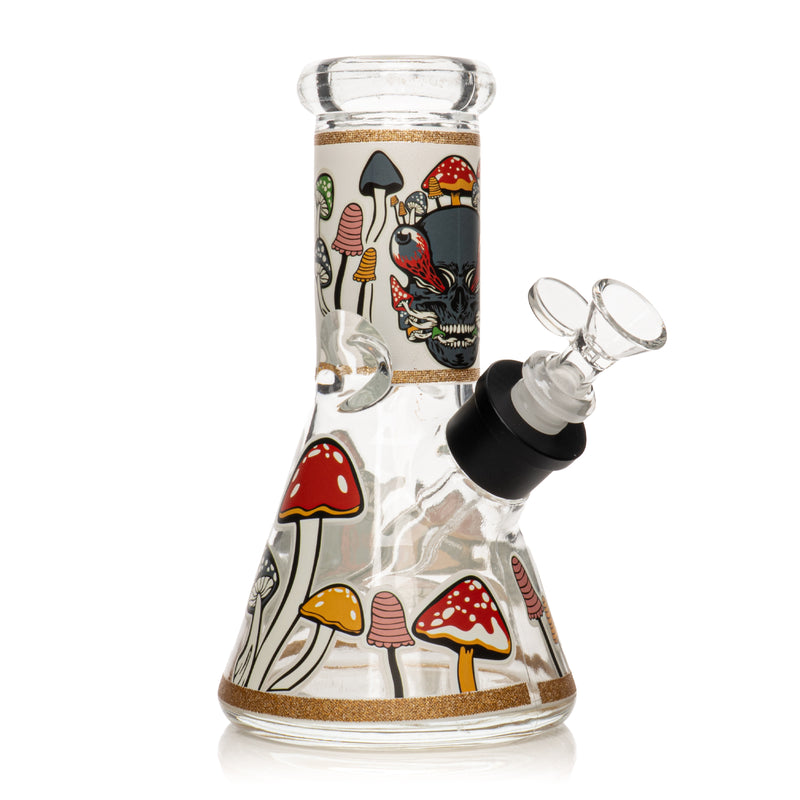 8" Glow-in-the-Dark Mushroom Skull Water Pipe Bundle