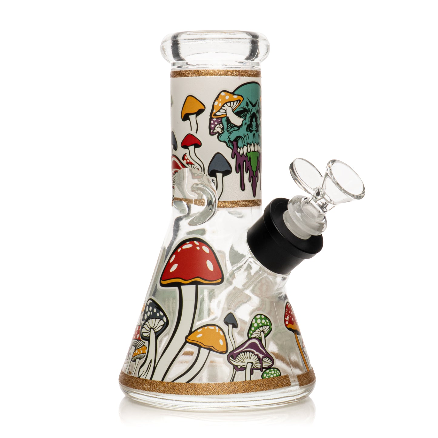 8" Glow-in-the-Dark Mushroom Skull Water Pipe Bundle