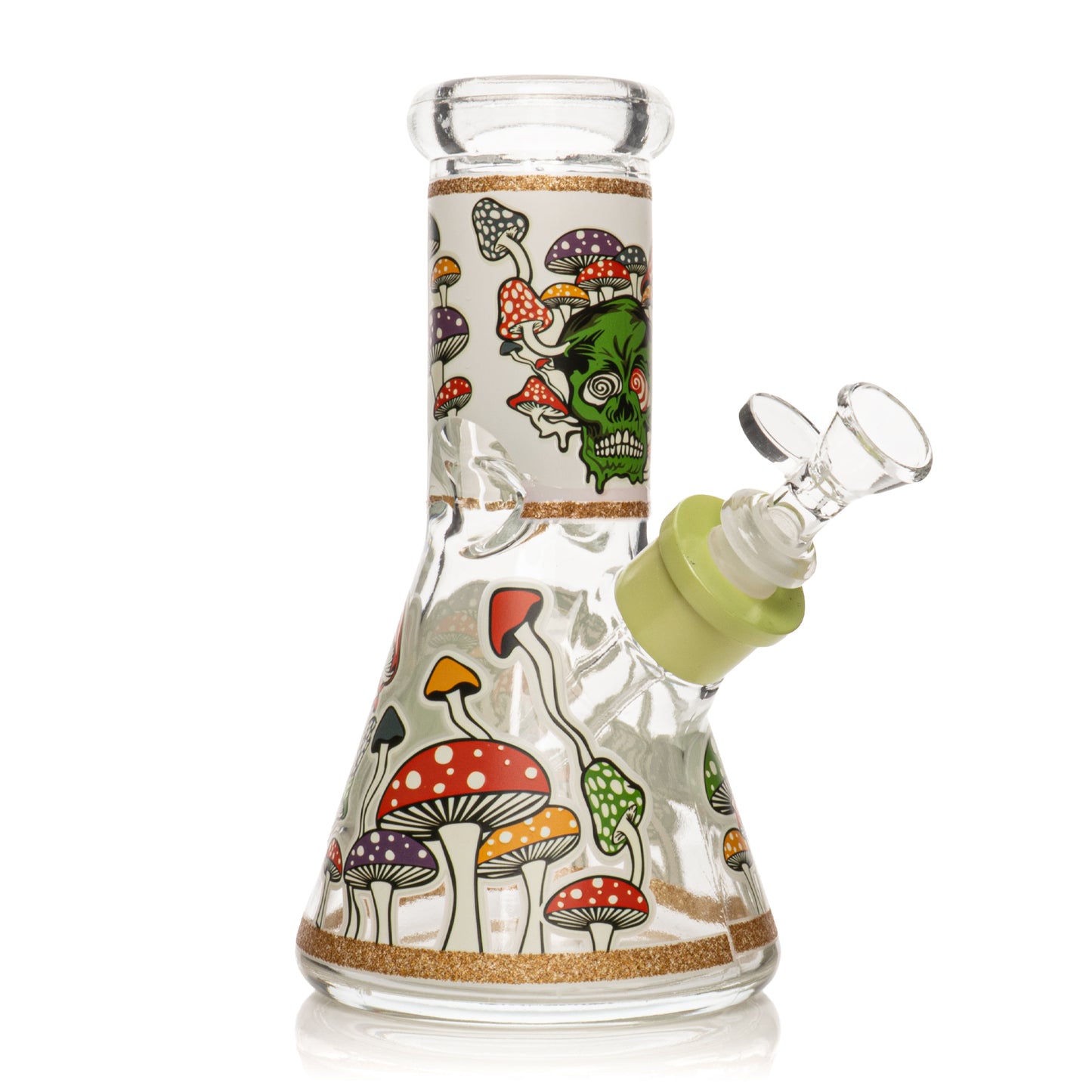 8" Glow-in-the-Dark Mushroom Skull Water Pipe Bundle