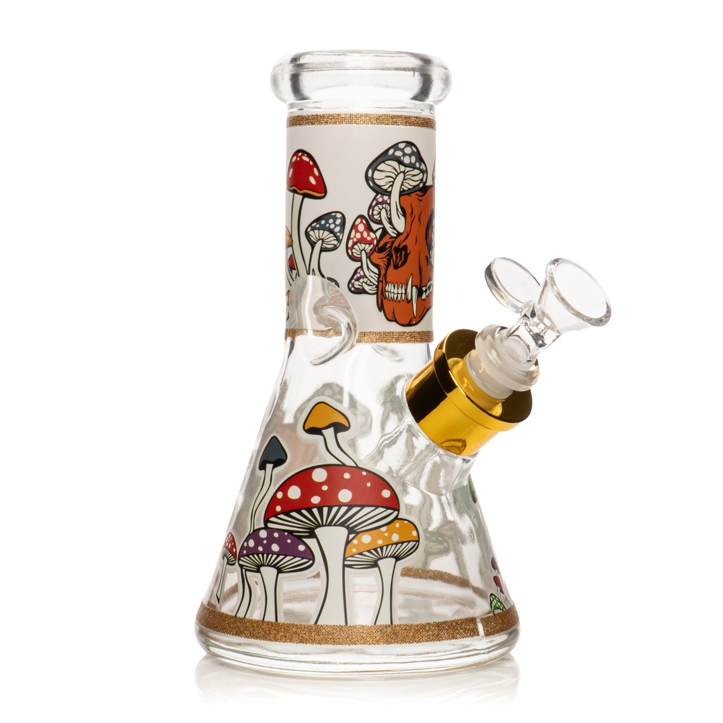 8" Glow-in-the-Dark Mushroom Skull Water Pipe Bundle