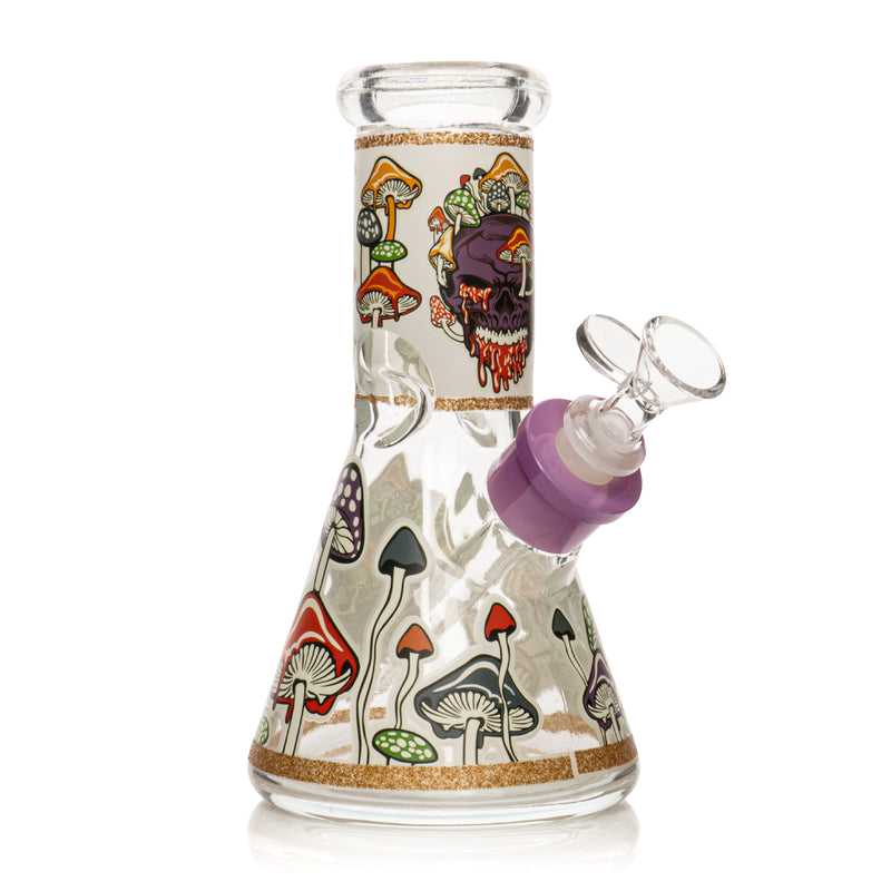8" Glow-in-the-Dark Mushroom Skull Water Pipe Bundle