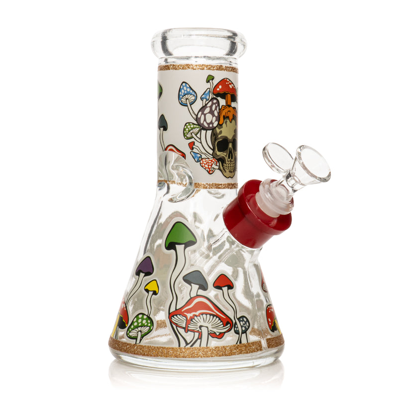 8" Glow-in-the-Dark Mushroom Skull Water Pipe Bundle