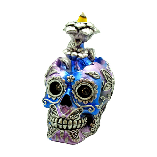 Metallic Skull Backflow Incense Burner