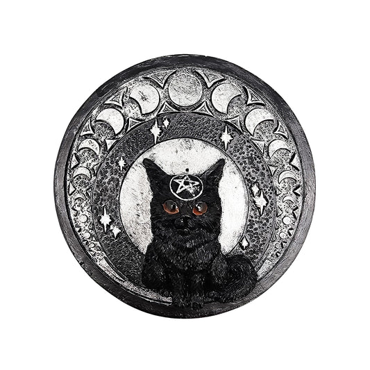 Black Mooncat Incense Burner