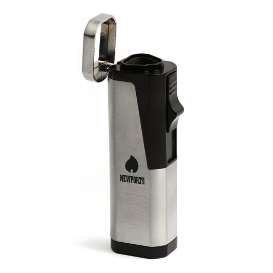 Silver Triple Flame Pocket Torch Lighter