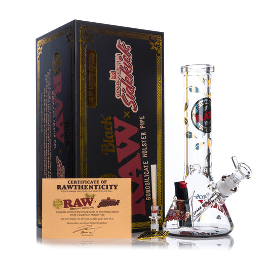 12" 7mm Thick Black Sidekick Water Pipe