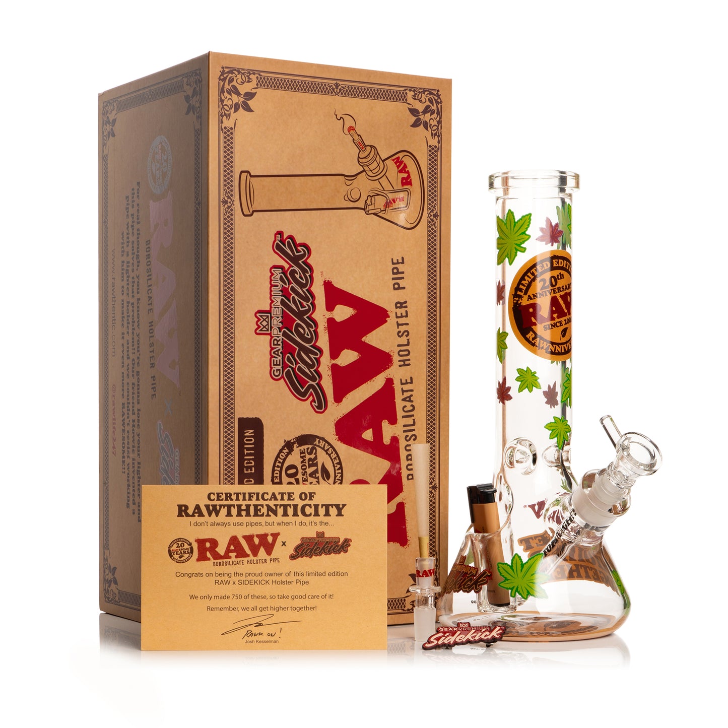 12" 7mm Thick 20th Anniversary Sidekick Water Pipe