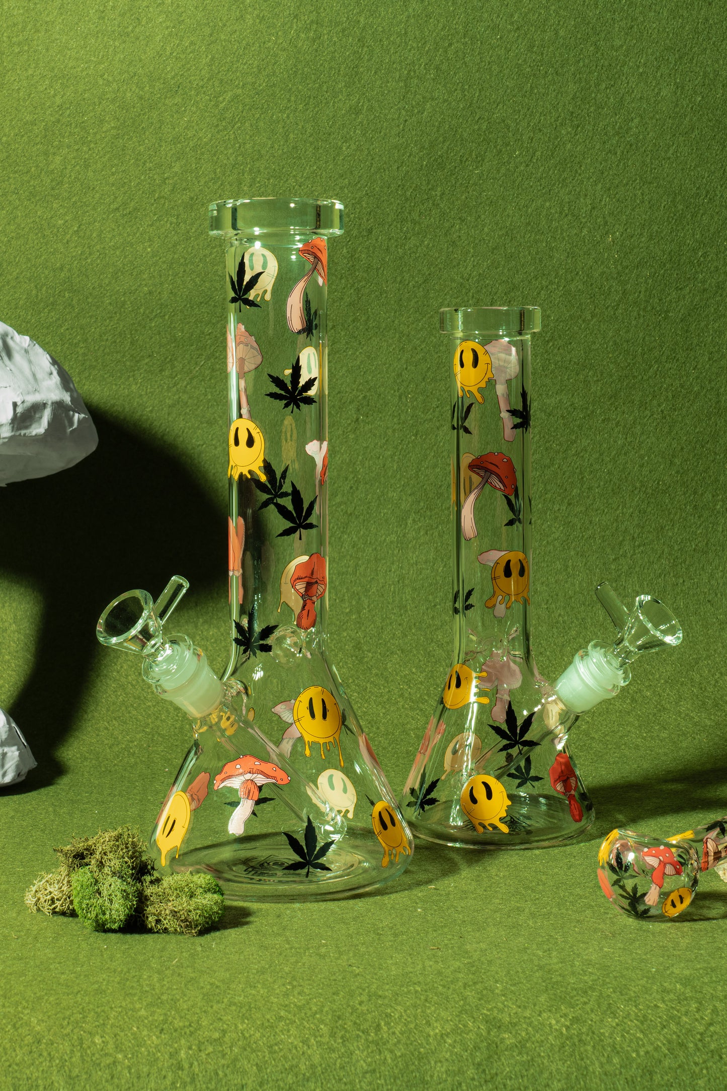 12" Smiley Shrooms Water Pipe
