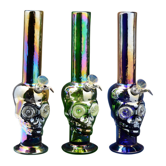 13" Platinum Metallic Skull Tube