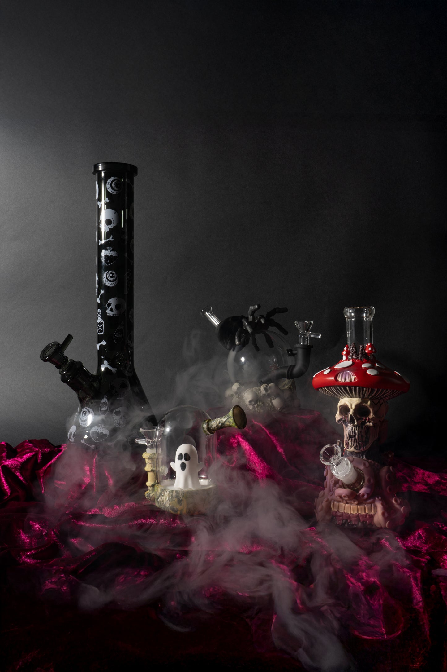 10.5" Shroom Skull Water Pipe