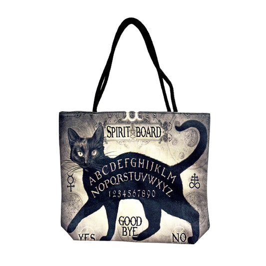 Black Cat Spirit Board Techno Jute Tote Bag