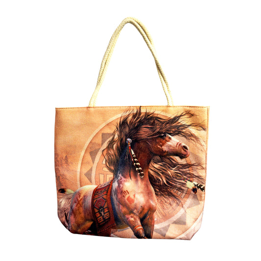 Spirit Warrior Techno Jute Tote Bag