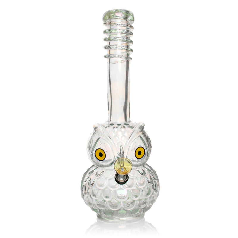 12" Platinum Metallic Owl Tube