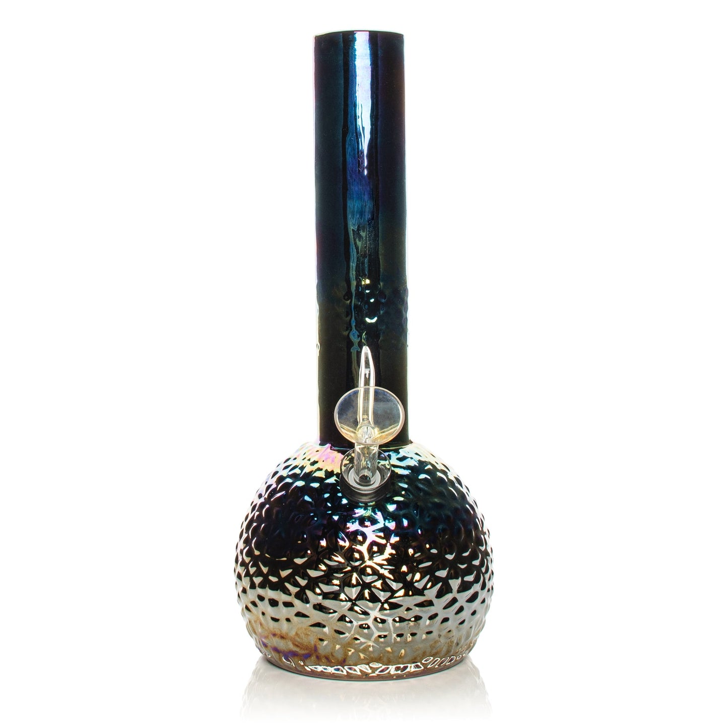 10" Platinum Metallic Hammered Bubble Base Water Pipe