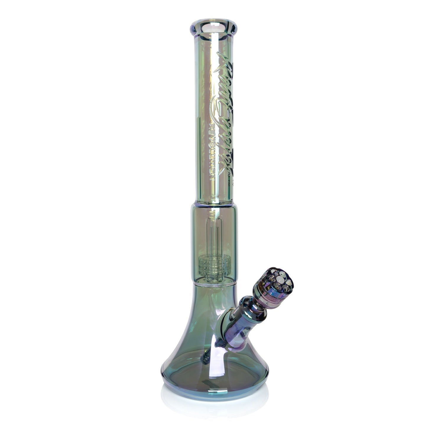 19" 7mm Thick Metallic Terminator Finish Revolution Dual Chamber Bell Base Water Pipe