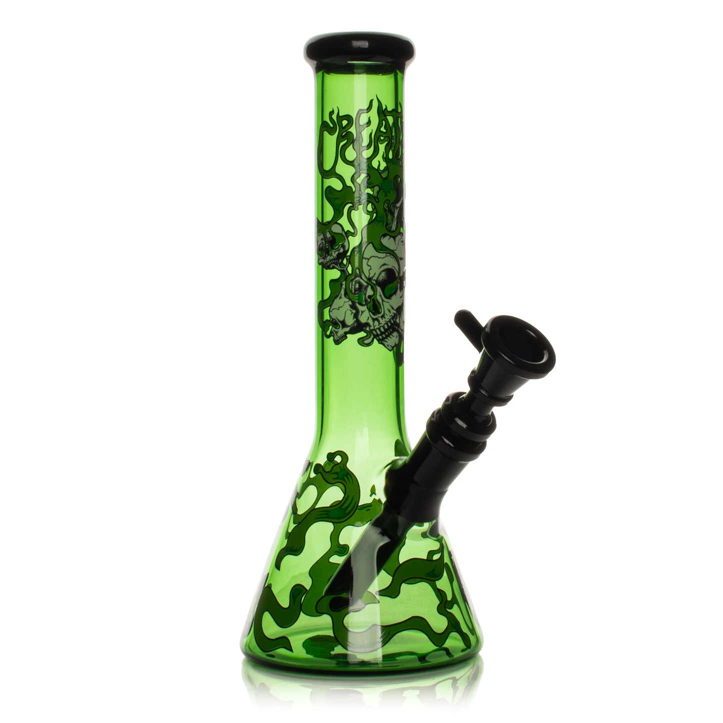 10” Glow-in-the-Dark Smoking Skulls Water Pipe