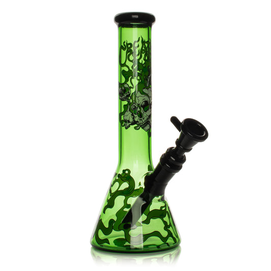 10” Glow-in-the-Dark Smoking Skulls Water Pipe