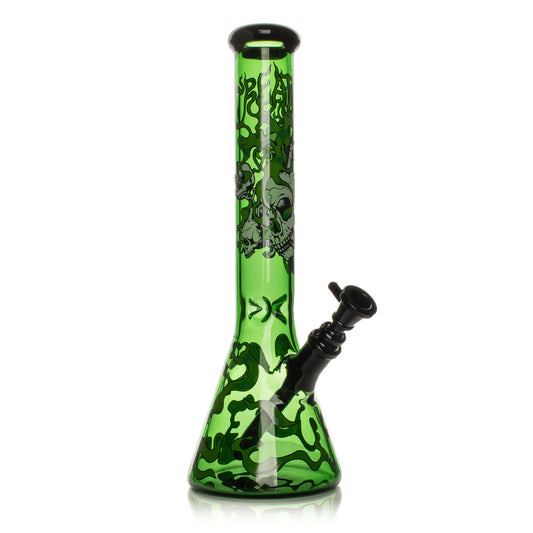15” Glow-in-the-Dark Smoking Skulls Water Pipe