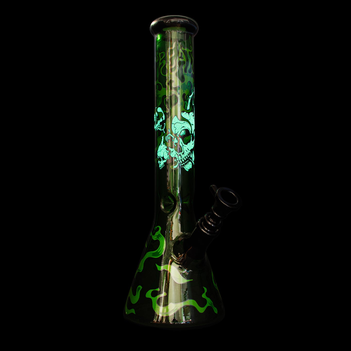 15” Glow-in-the-Dark Smoking Skulls Water Pipe