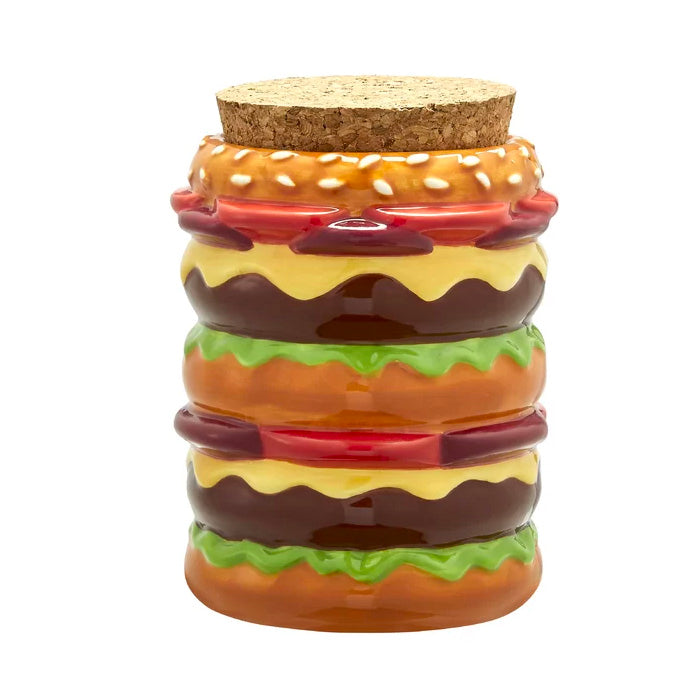 Cheeseburger Ceramic Stash Jar