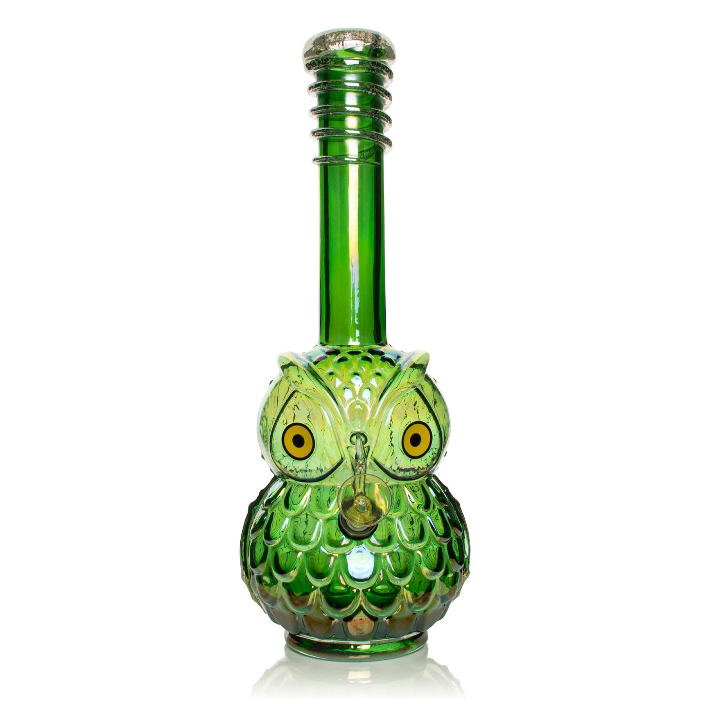 12" Platinum Metallic Owl Tube