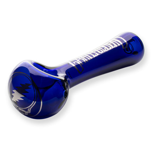 4.5" Blue & Silver Steal Your Face Spoon Hand Pipe