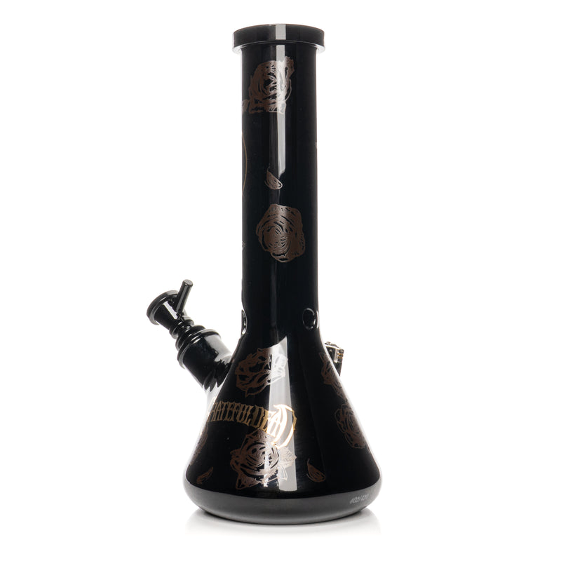 12" 7mm Thick Black & Gold Steal Your Face Sidekick Water Pipe (Limited Edition of 420)